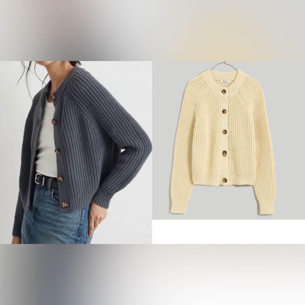 NWT Madewell Rib Raglan Sleeve Oversized Chunky Cardigan